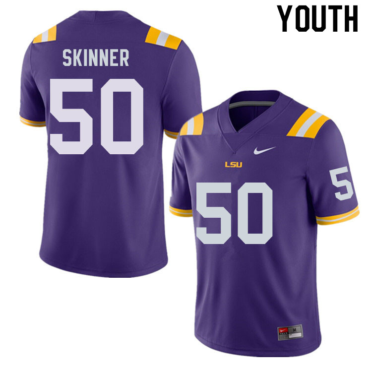 Youth #50 Quentin Skinner LSU Tigers College Football Jerseys Sale-Purple
